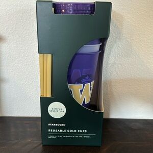 NWT in box Starbucks Campus Collection University of Washington Huskies cups